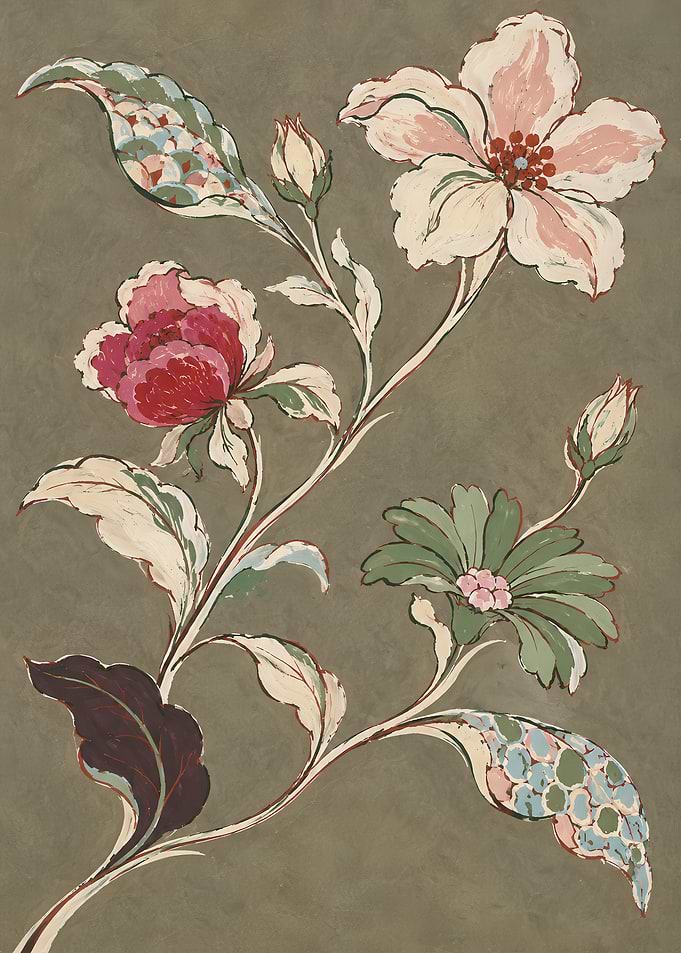 Vintage Botanical Floral Illustration