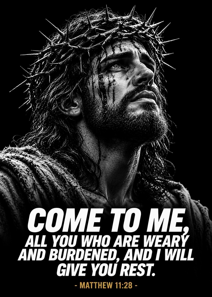 Jesus Christ Matthew 11:28 Poster