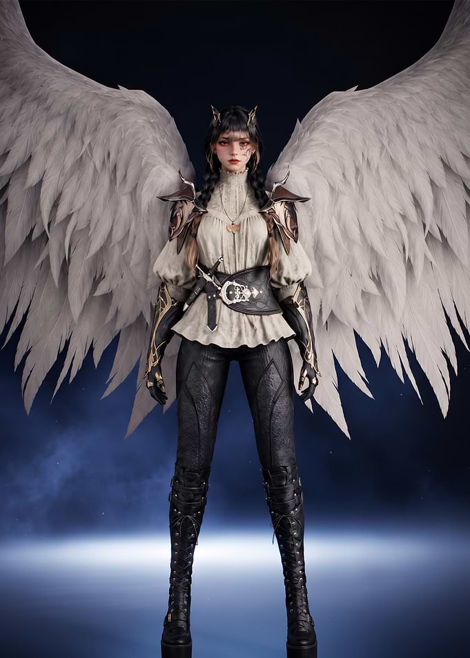 Winged Fantasy Warrior Character Portrait