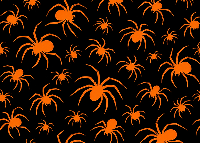 Orange Spider Pattern on Black