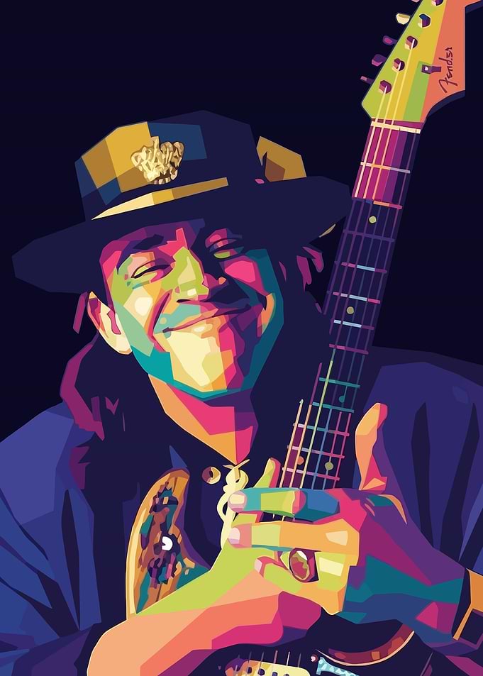 Stevie Ray Vaughan WPAP Pop Art Portrait
