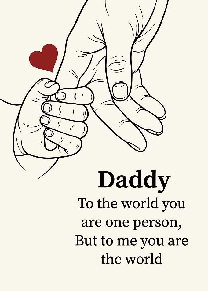 Daddy and Baby Hand Holding Illustration