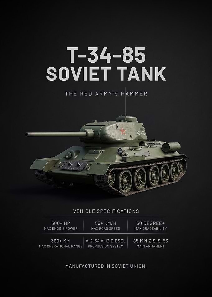 black background sleek t 3485 tank Poster