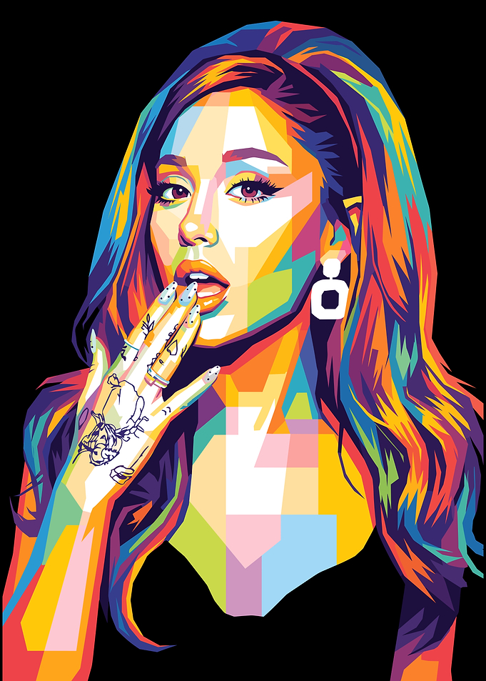 Ariana Grande WPAP Pop Art Portrait