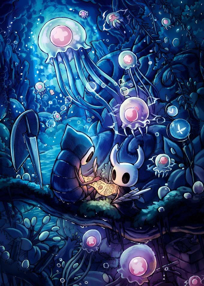 Hollow Knight and Quirrel Exploring Fog Canyon