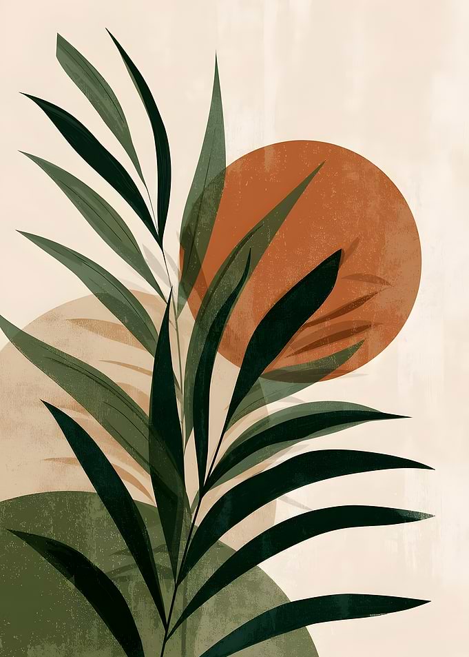 Minimalist Botanical Palm Leaf Art