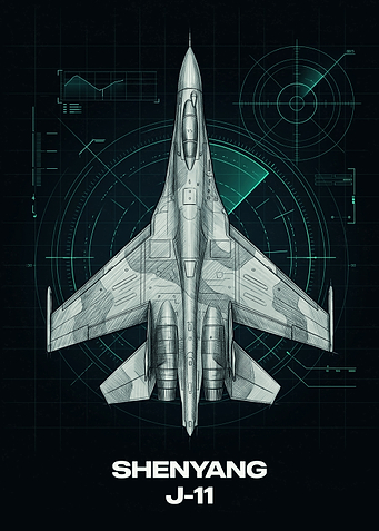 Shenyang J-11 Fighter Jet Blueprint
