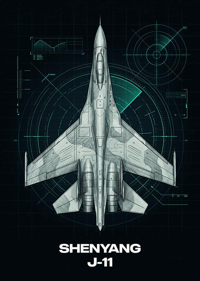 Shenyang J-11 Fighter Jet Blueprint