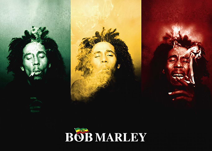 Bob Marley Rasta Colors Portrait