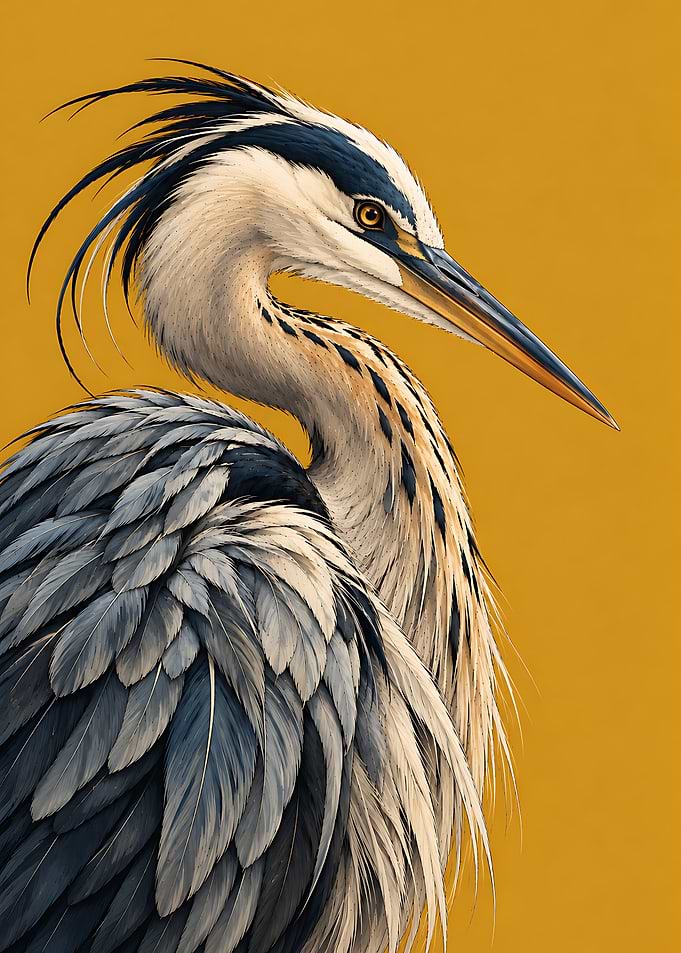 Elegant Great Blue Heron Portrait