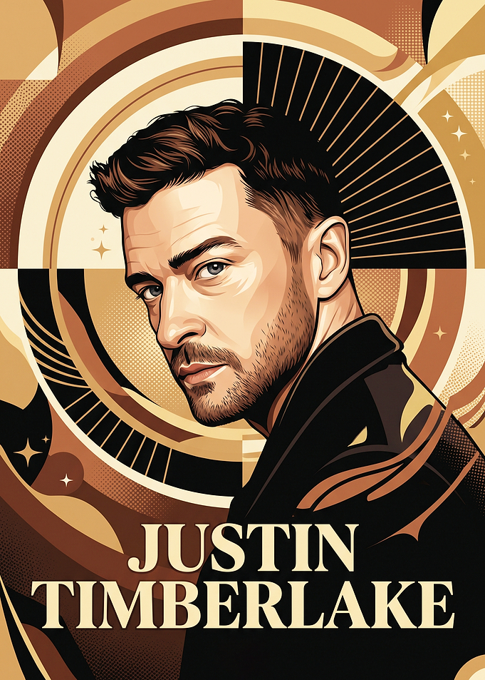 Justin Timberlake Stylized Portrait Poster