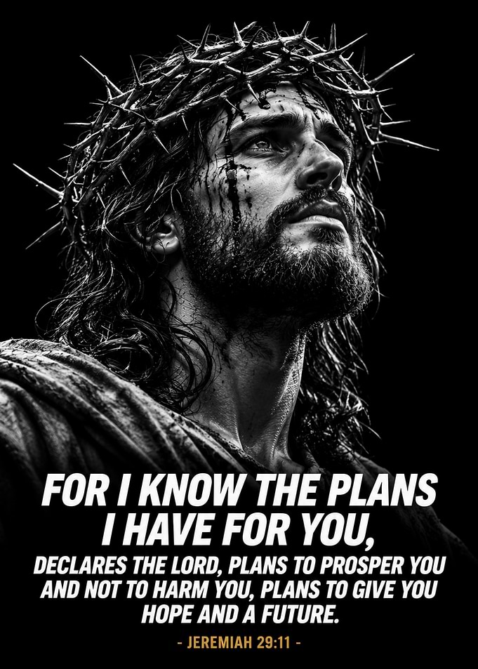 Jesus Christ with Jeremiah 29:11 Quote
