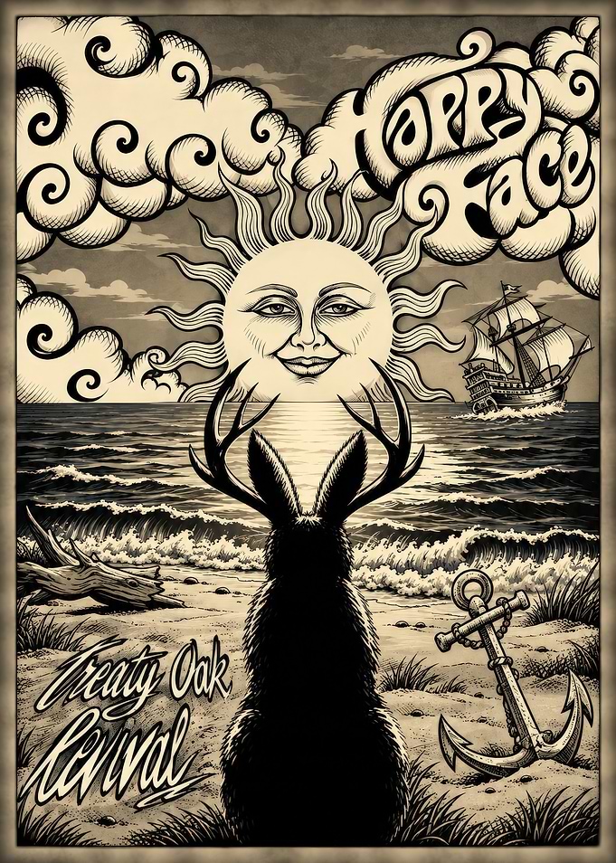 Vintage Style Jackalope Beach Poster