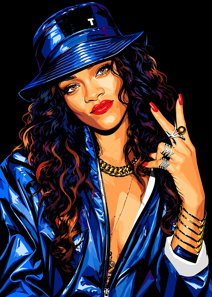 Rihanna Digital Pop Art Portrait