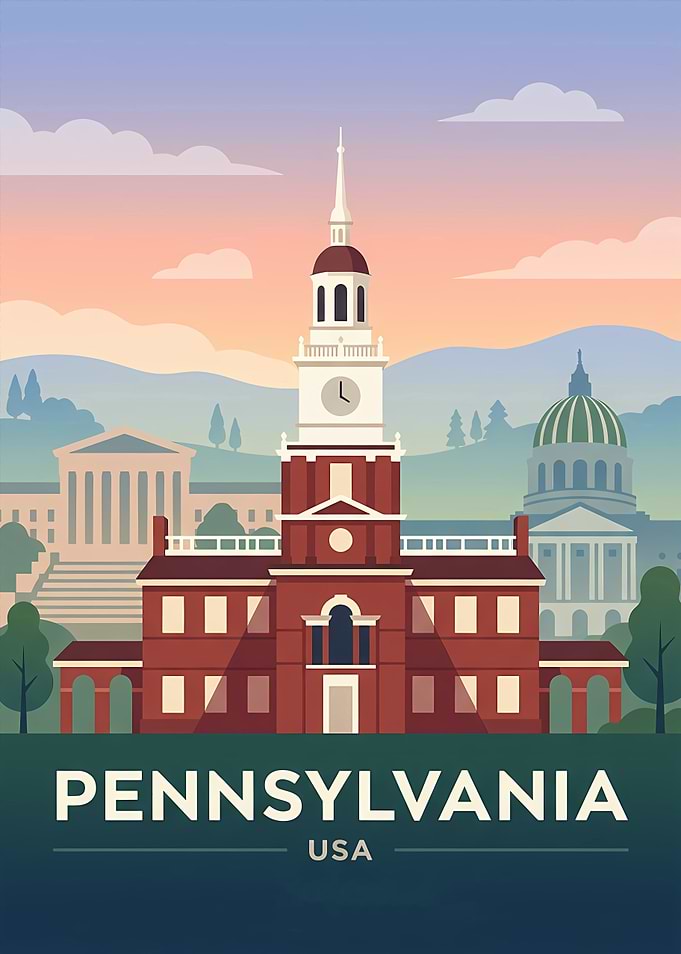 Pennsylvania USA Travel Poster