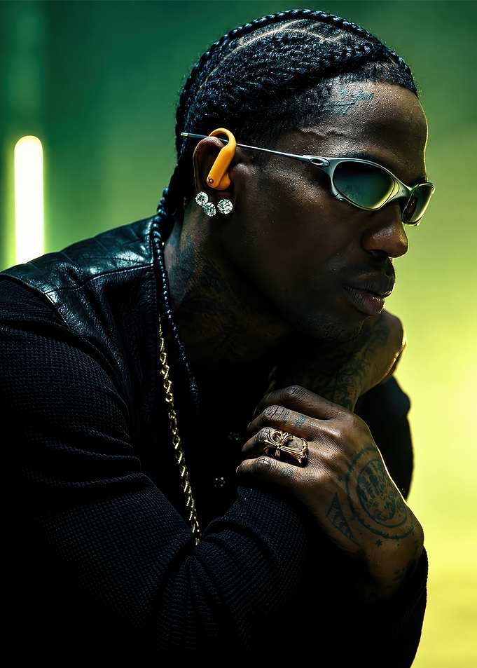 Travis Scott Portrait with Sunglasses