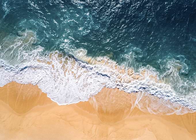 Aerial View of Tropical Beach Shoreline