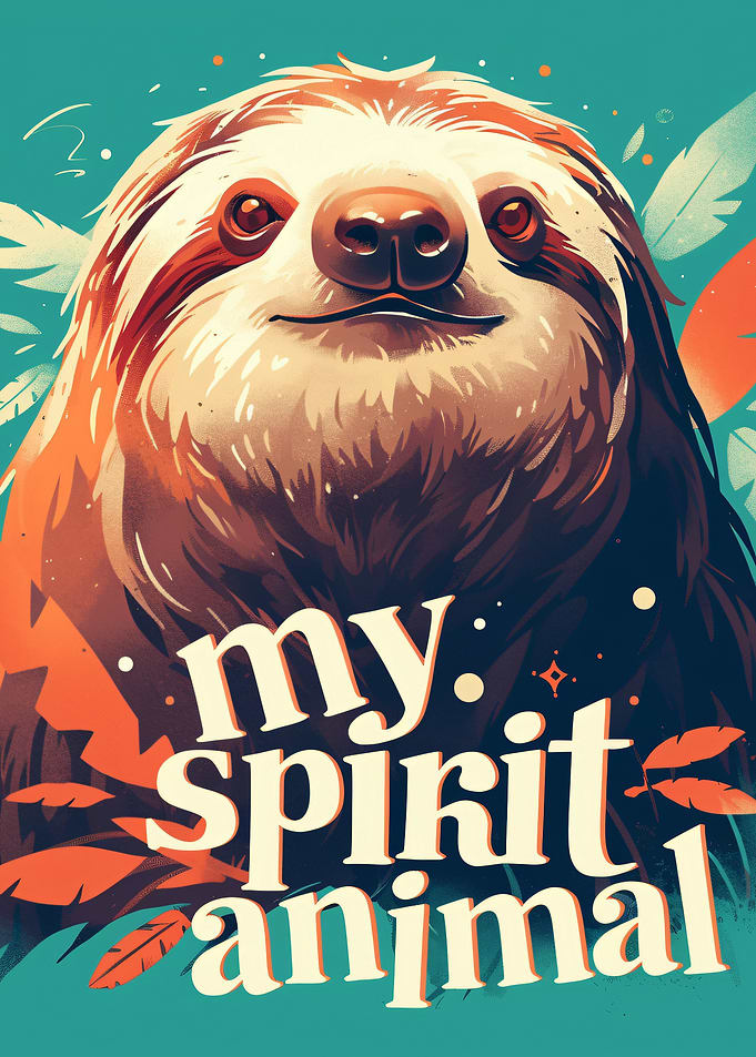 My Spirit Animal Sloth Illustration