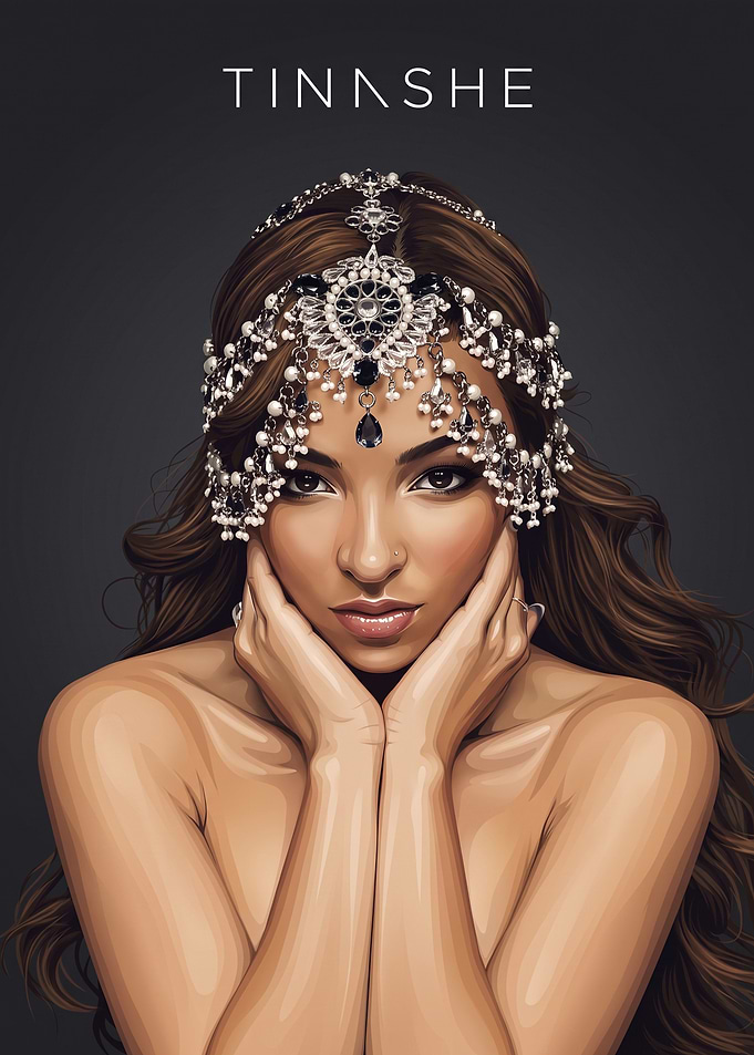 Tinashe Portrait with Ornate Headpiece