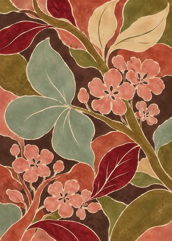 Vintage Floral Botanical Pattern Illustration