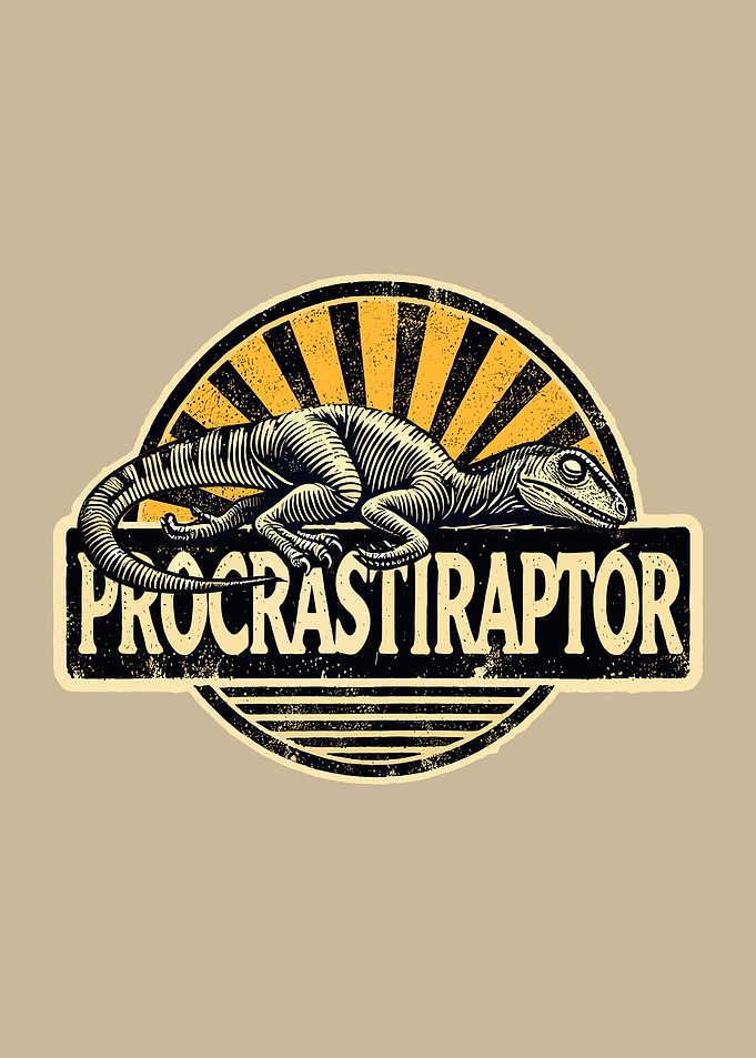 Procrastiraptor Lazy Dinosaur