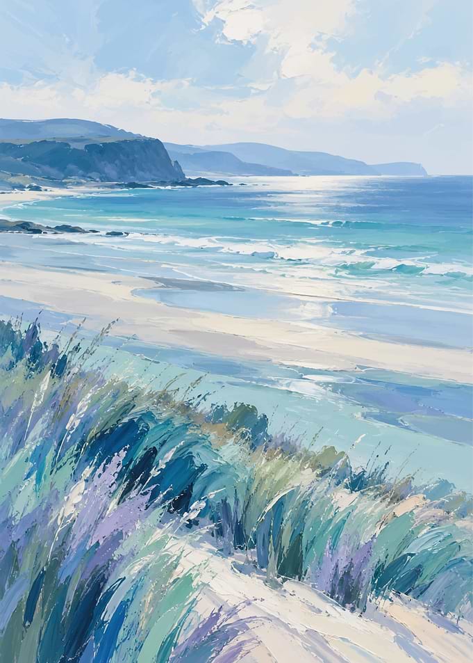 Impressionist Coastal Beach Landscape Painting