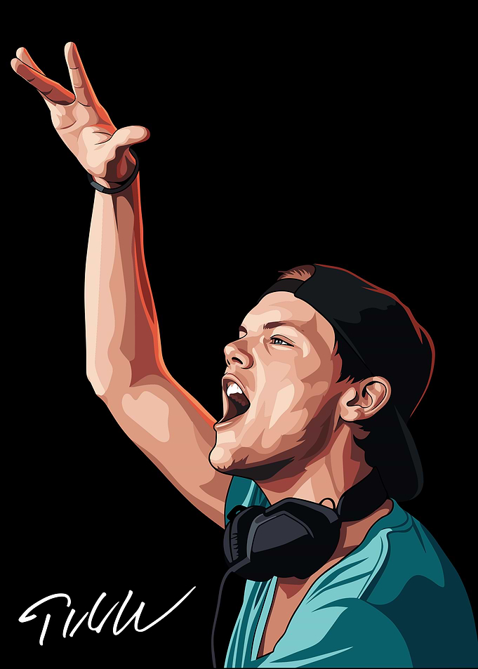 Avicii DJ Performance Vector Illustration
