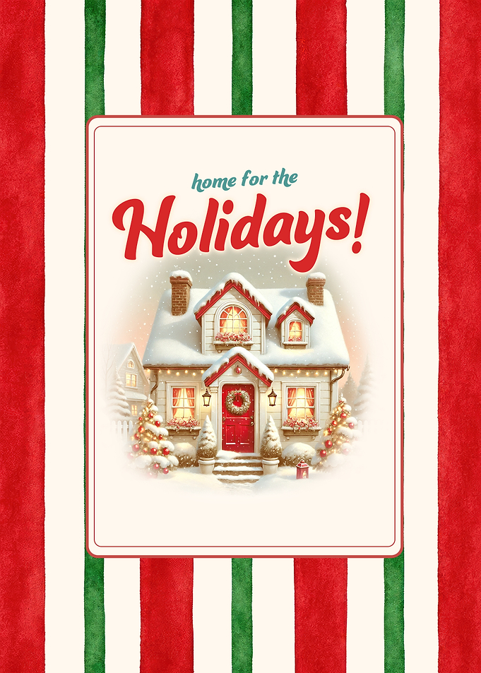 Christmas House Poster – Home for the Holidays Wall Art