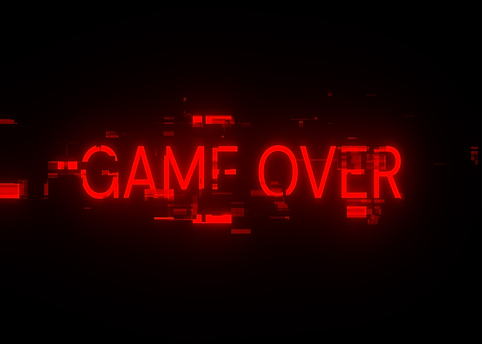 Glitch Effect Game Over Text