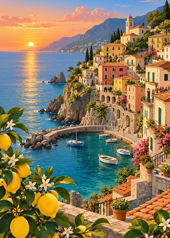 Mediterranean Cliffside Village