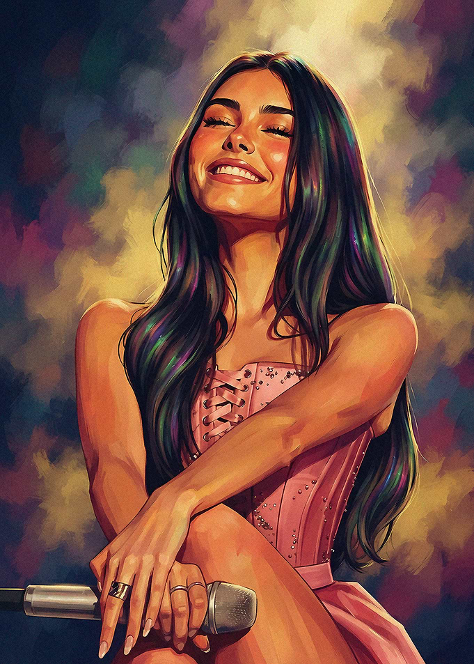 Madison Beer Singing Portrait Illustration