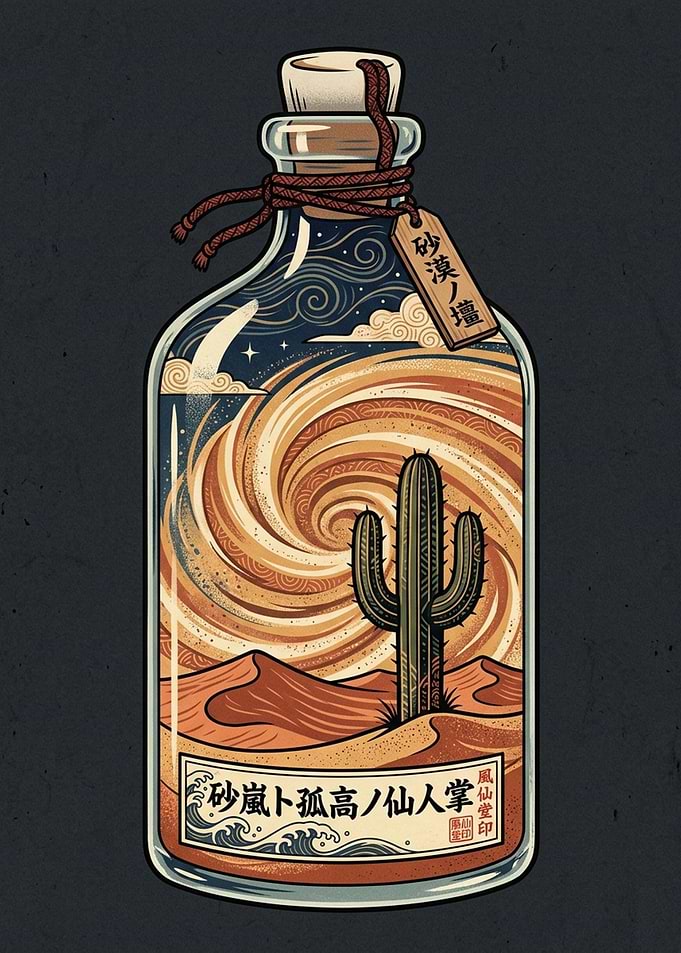 Desert in a Bottle Illustration