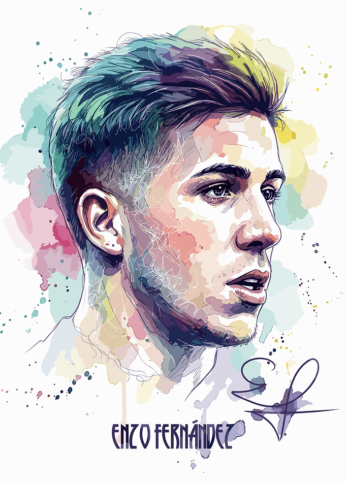 Enzo Fernandez Watercolor Portrait