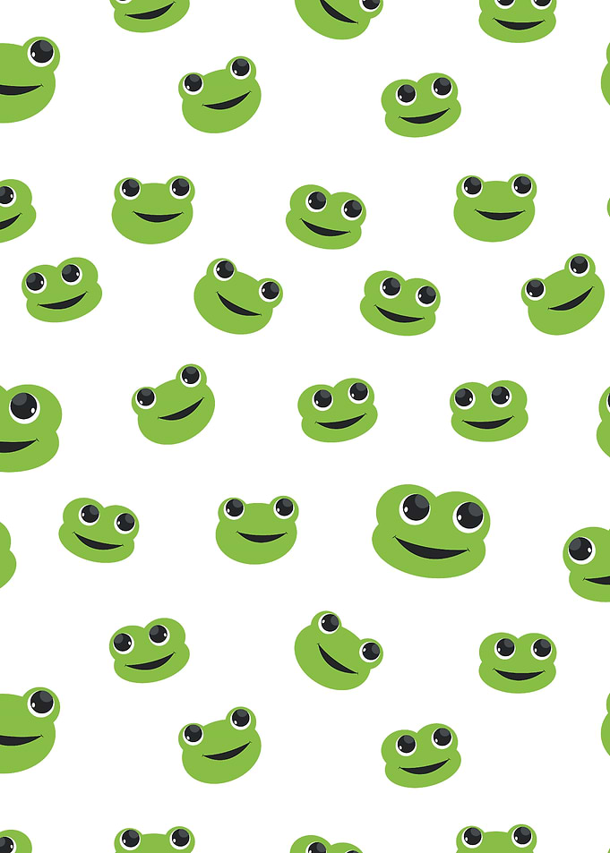 Cute Green Frog Pattern Background