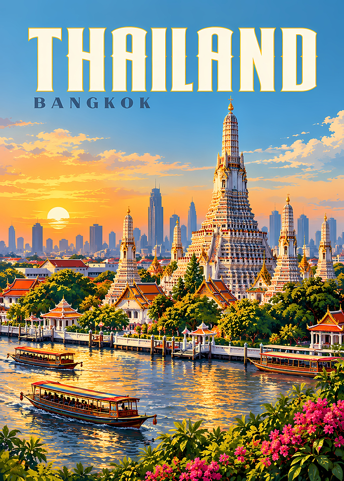 Thailand Bangkok Travel Poster