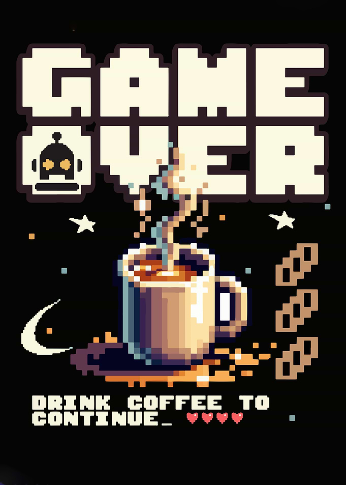 Game Over Coffee Pixel Art