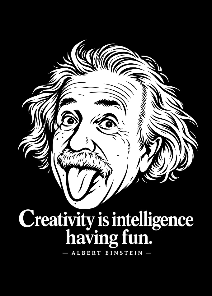 Albert Einstein Creativity Quote Poster