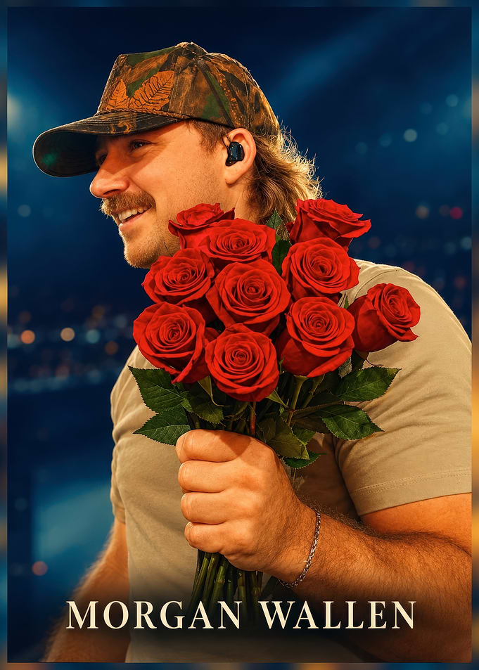 Morgan Wallen Holding Red Roses