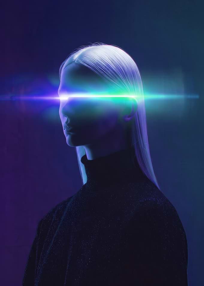 Futuristic Woman with Glowing Eyes