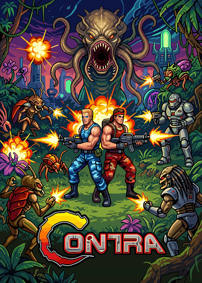 Contra Game Action Poster