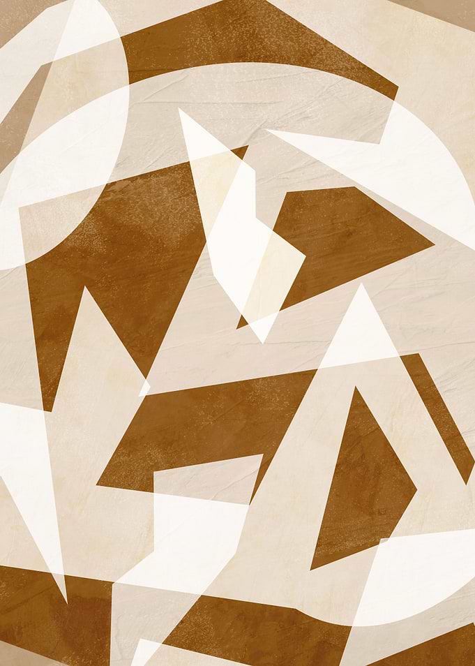 Abstract Geometric Brown and Beige Art