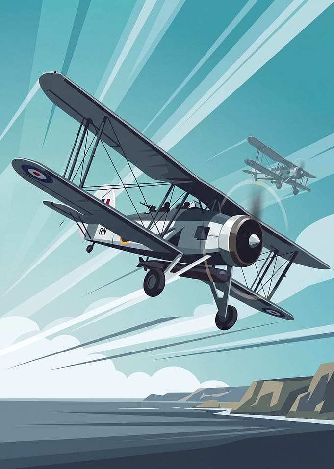 Vintage Fairey Swordfish Biplane Pixel