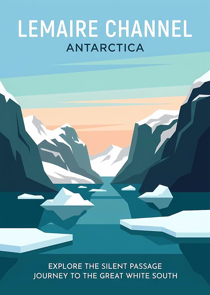 Lemaire Channel Antarctica Travel Poster