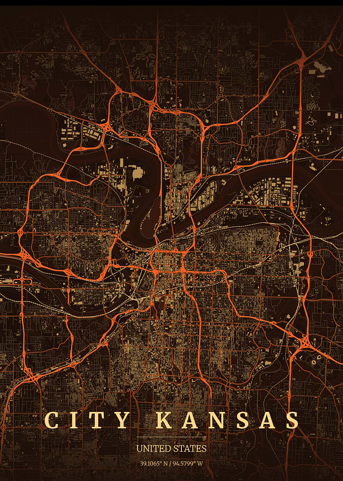 Kansas City Map Art Print