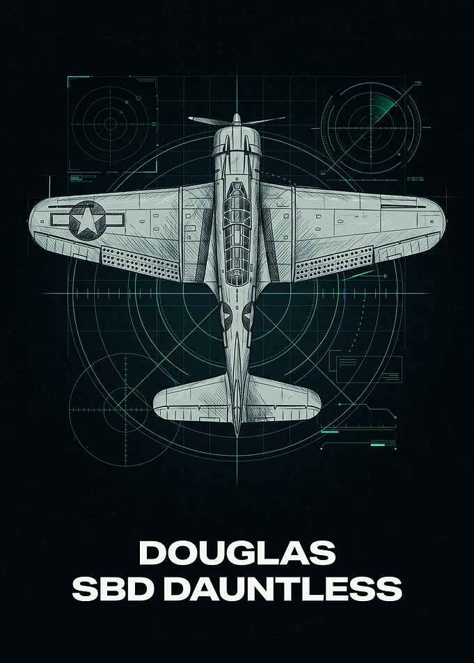 Douglas SBD Dauntless Blueprint Poster