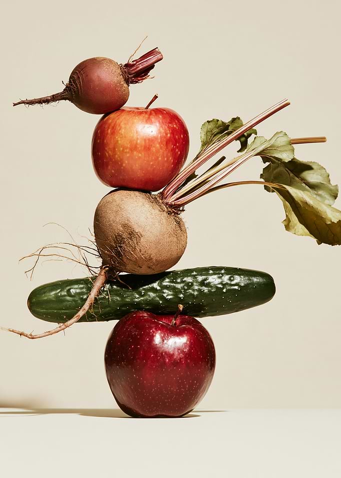 Balanced Stack of Fresh Produce