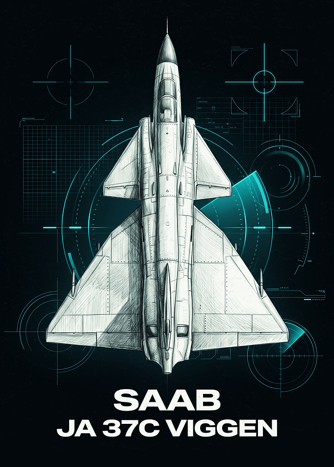 SAAB JA 37C Viggen Technical Illustration