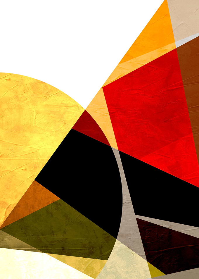 Abstract Geometric Composition in Bold Colors