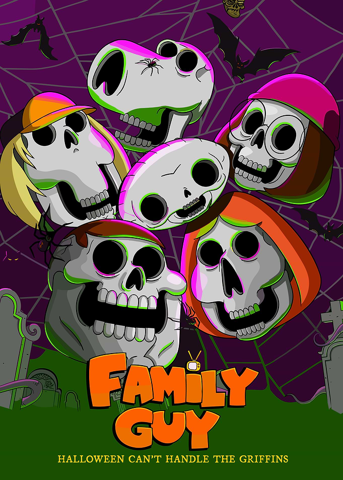Family Guy Halloween Skull Poster