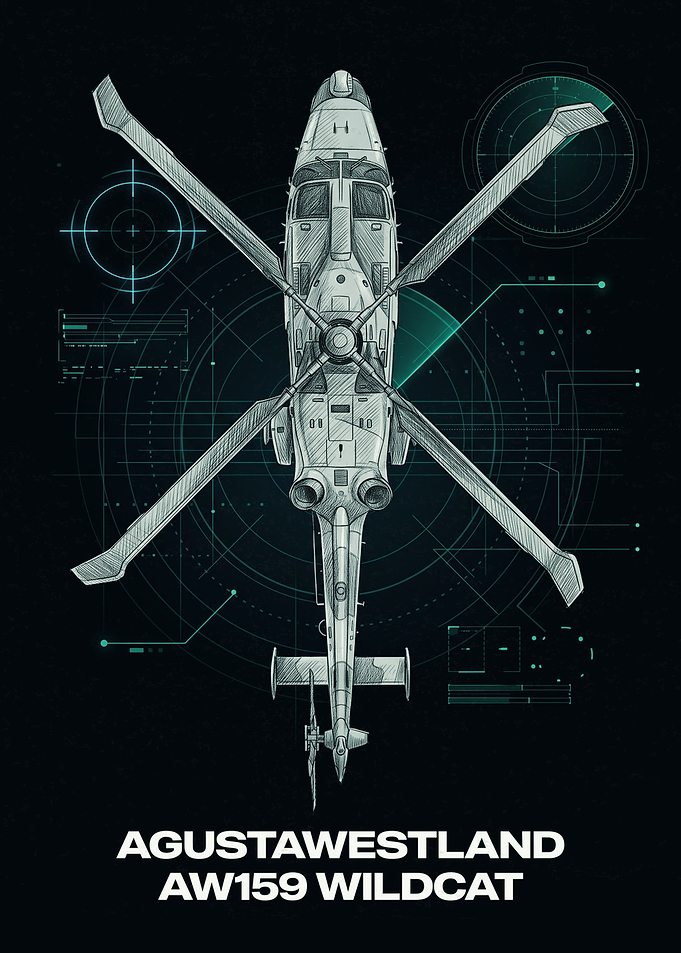 AgustaWestland AW159 Wildcat Helicopter Blueprint